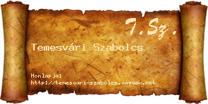 Temesvári Szabolcs névjegykártya