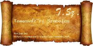 Temesvári Szabolcs névjegykártya