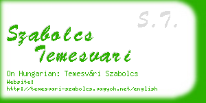 szabolcs temesvari business card