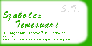 szabolcs temesvari business card